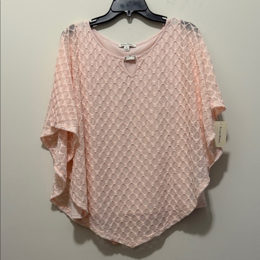 Studio Works Light Pink Textured Blouse
